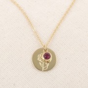 Birthstone charm 6 mm zirconium oxide November 304L stainless steel - Yellow