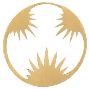 12mm Stainless steel 316L Round irregular spacer - sun pattern - Gold x1