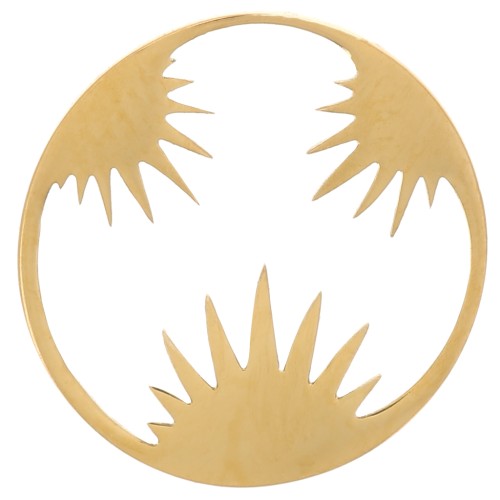12mm Stainless steel 316L Round irregular spacer - sun pattern - Gold x1