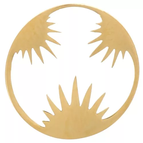12mm Stainless steel 316L Round irregular spacer - sun pattern - Gold x1