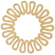 35mm 304L stainless steel Round hammered pendant - wave pattern - Gold x1