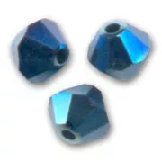 PureCrystal Crystal Bicones 3mm Crystal Metallic Blue 2X x50