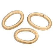 Open oval rings 14x9x2 mm - 304 Gold stainless steel x6