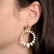 10mm 304L stainless steel round textured earstuds for 5mm cabochon x2