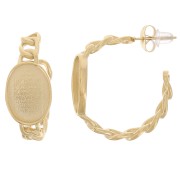 27mm Stainless steel 304L Chain hoop for 14x10mm cabochon Gold x2|raw }}