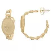 27mm Stainless steel 304L Chain hoop for 14x10mm cabochon Gold x2