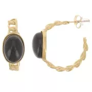 27mm Stainless steel 304L Chain hoop for 14x10mm cabochon Gold x2