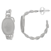 27mm Stainless steel 304L Chain hoop for 14x10mm cabochon x2