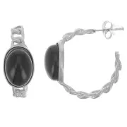 27mm Stainless steel 304L Chain hoop for 14x10mm cabochon x2