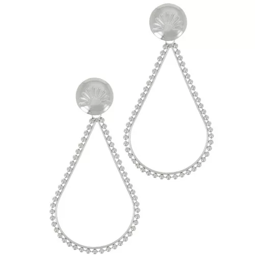 52x25mm Stainless steel 316L drop earStuds with small balls x2