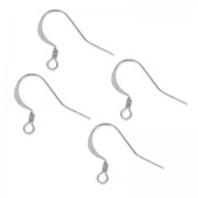 Earwires 17mm Old silver-colored x4|raw }}