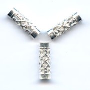Filigreed Tubes 12x4mm  Silver tone x6