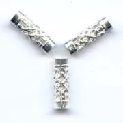 Filigreed Tubes 12x4mm  Silver tone x6