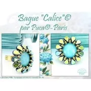 18mm Round glass cabochon by Puca® - Milky Turquoise x1