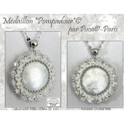 25mm Round glass cabochon by Puca® - Milky White x1