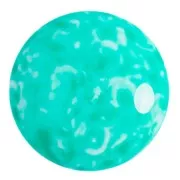 25mm Round glass cabochon by Puca® - Milky Green Turquoise x1