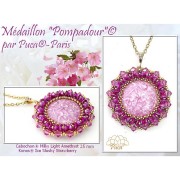 25mm Round glass cabochon by Puca® - Milky Light Amethyst x1