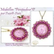 25mm Round glass cabochon by Puca® - Milky Grey x1