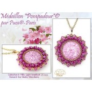 25mm Round glass cabochon by Puca® - Milky Light Rose x1