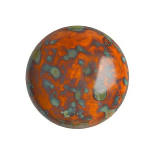 18mm Glass round cabochon by Puca® - Frost Tangerine Travertin x1