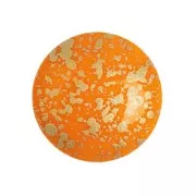 18mm Glass round cabochon by Puca® - Frost Tangerine Gold Splash x1
