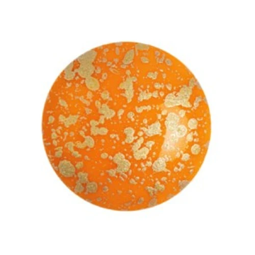 18mm Glass round cabochon by Puca® - Frost Tangerine Gold Splash x1