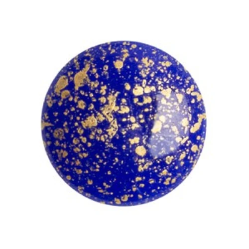 18mm Round glass cabochon by Puca® - Frost Royal Blue Gold Splash x1