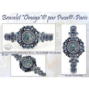 18mm Round glass cabochon by Puca® - Frost Royal Blue Bronze x1