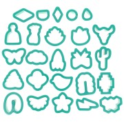 Set of 25 plastic polymer dies - Animals - Flowers and Shapes x1|raw }}