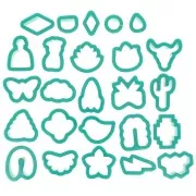 Set of 25 plastic polymer dies - Animals - Flowers and Shapes x1