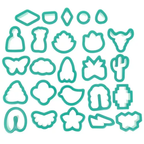Set of 25 plastic polymer dies - Animals - Flowers and Shapes x1