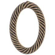 35.5x24mm Oval twisted effect acrylic link - Black - Gold Tone x1