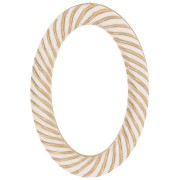 35.5x24mm Oval twisted effect acrylic link - Ivory - Gold Tone x1|raw }}
