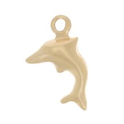 10x6mm Mini dolphin charm - straight - Gold filled x1