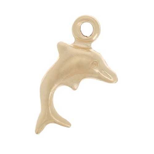 10x6mm Mini dolphin charm - left - Gold filled x1