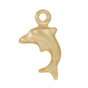 10x6mm Mini dolphin charm - left - Gold filled x1