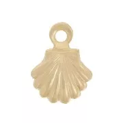 8.5x6mm Mini shell charm - Gold filled x1