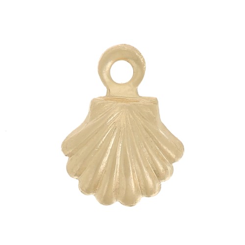 8.5x6mm Mini shell charm - Gold filled x1