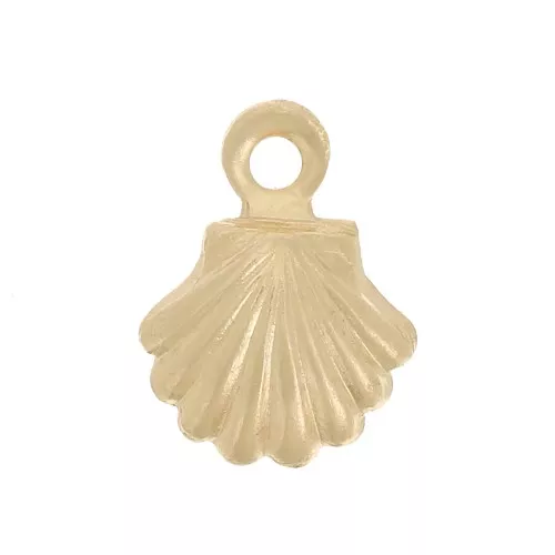 8.5x6mm Mini shell charm - Gold filled x1
