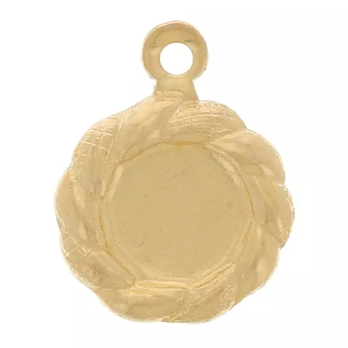9mm Round pendant braided effect for 5mm cabochon - Gold filled x1