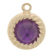 9mm Round hollow pendant rope effect for 5mm cabochon - Gold filled x1