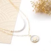 5mm Round stick-on element for 3mm cabochon - Gold filled x1