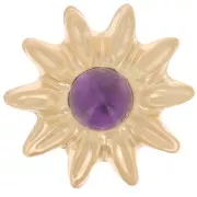 15mm stick-on Flower element for 4mm cabochon - Gold filled x1