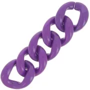 39x34mm Oval twisted acrylic link - Dark purple x1