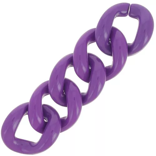 39x34mm Oval twisted acrylic link - Dark purple x1