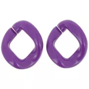 39x34mm Oval twisted acrylic link - Dark purple x1