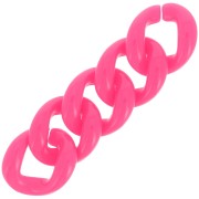 39x34mm Oval twisted acrylic link - Fuchsia x1|raw }}