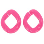 39x34mm Oval twisted acrylic link - Fuchsia x1