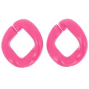 39x34mm Oval twisted acrylic link - Fuchsia x1