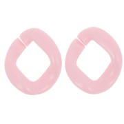 39x34mm Oval twisted acrylic link - Light pink x1